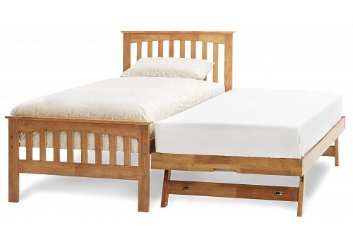 3ft single Leah oak finish wood frame With Pullout Guest Bed 1